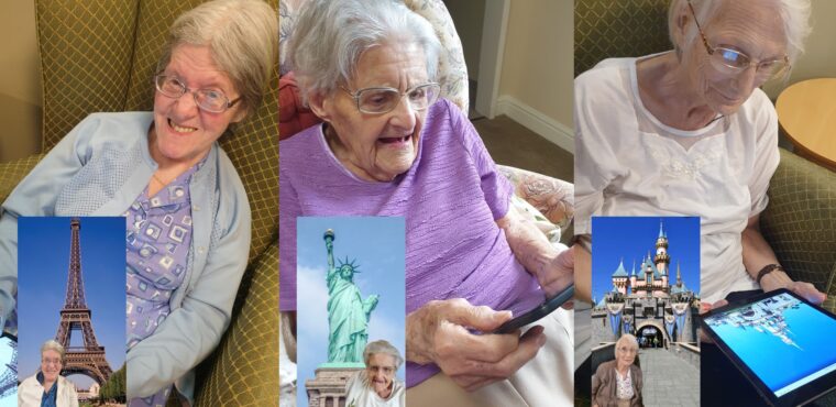 residents having a virtual reality bucket list tour